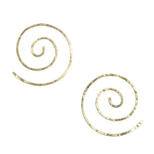 Load image into Gallery viewer, 18K. Green Gold Spiral Earrings | Small