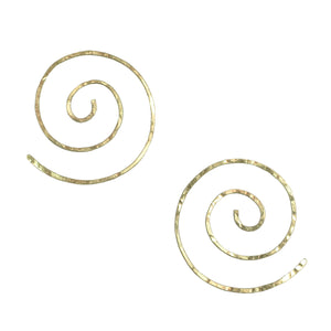 18K. Green Gold Spiral Earrings | Small