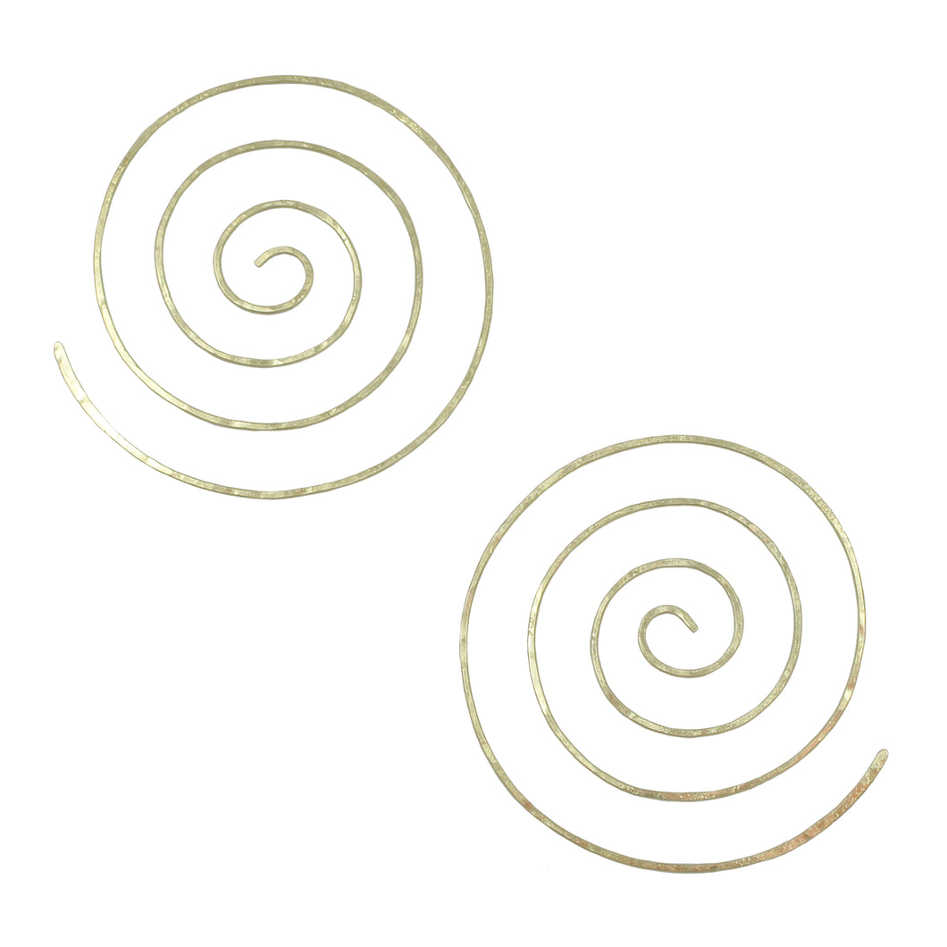 18K. Green Gold Spiral Earrings | Large